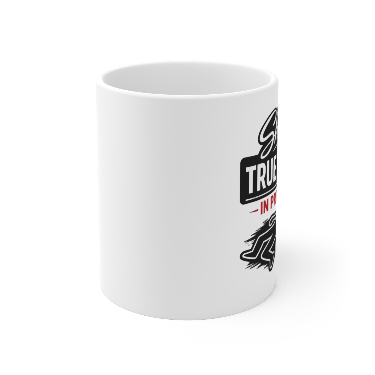 Shhh True Crime In Progress Chalk Outline Mug - Podcast Sleuth Gift - alternate angle 1, merchandise