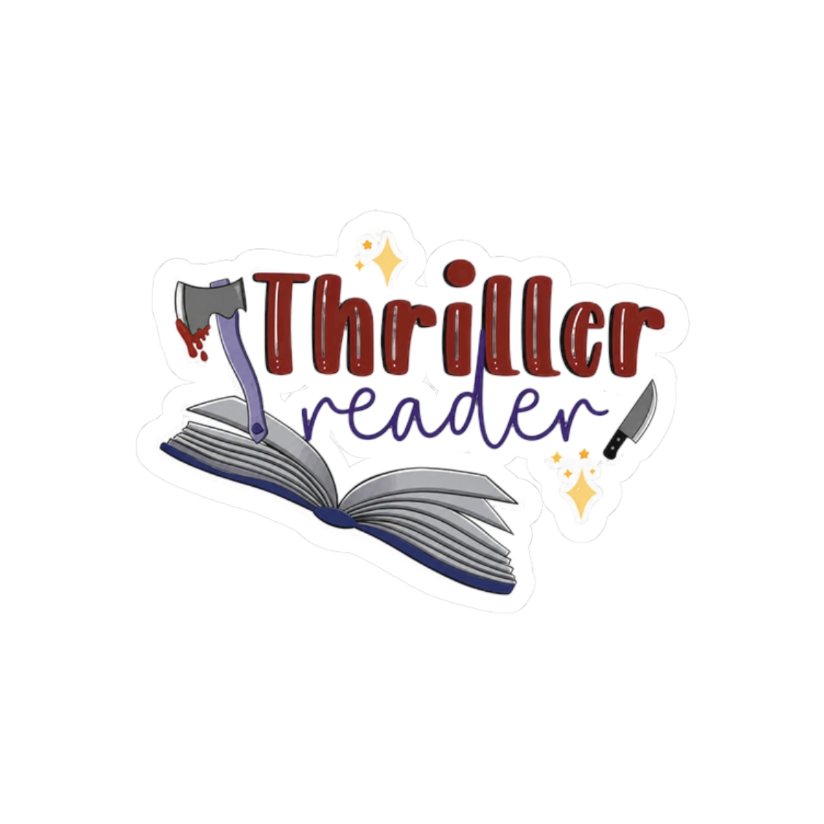 Thriller Reader True Crime Vinyl Sticker | BookTok Book Lover Decal