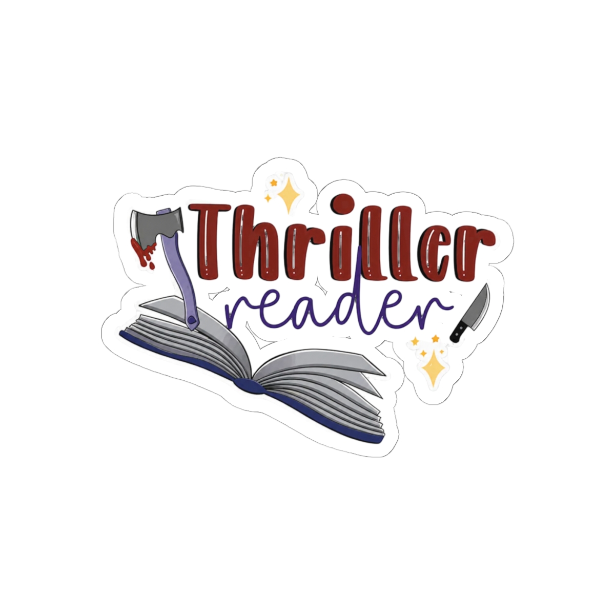 Thriller Reader True Crime Vinyl Sticker | BookTok Book Lover Decal