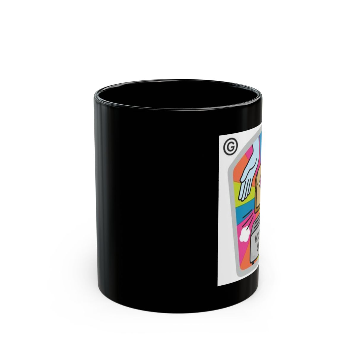 Mystery Show Black Mug - alternate angle 1, merchandise