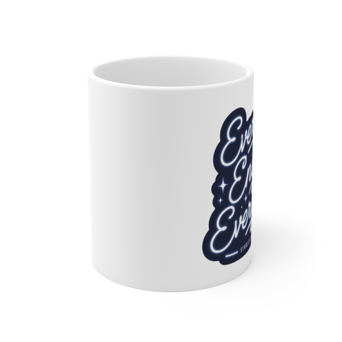 Mystery Show "Everyday Enigmas Everywhere" White Mug - alternate angle 1, merchandise