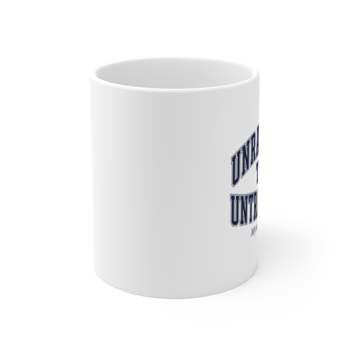 Mystery Show "Unraveling the Untraceable" White Mug - alternate angle 1, merchandise