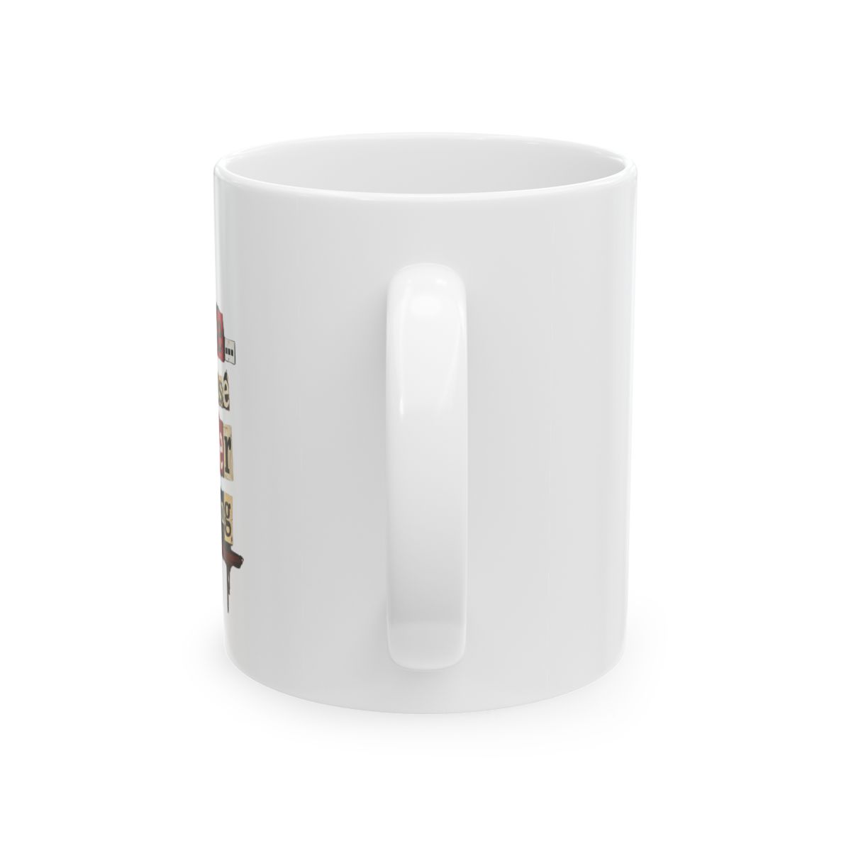 Black ceramic mug with the text "Coffee... because Murder is wrong". The mug features a coffee cup graphic and a knife. The mug is a true crime theme. The mug is a coffee lover gift - alternate angle 3, merchandise
